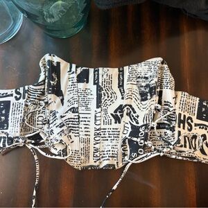 Garage Monochrome Print corset top